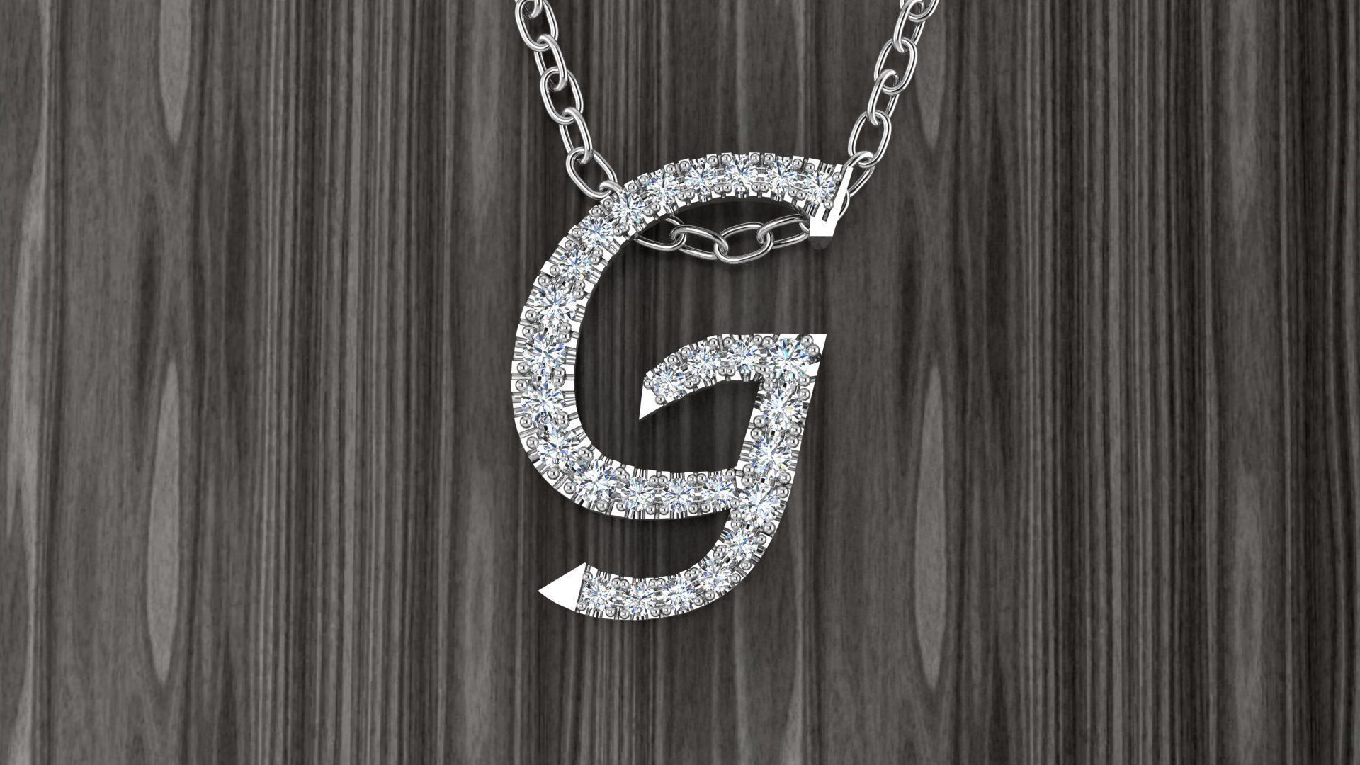 Jewelry Alphabet Pendant G 3D print model_9
