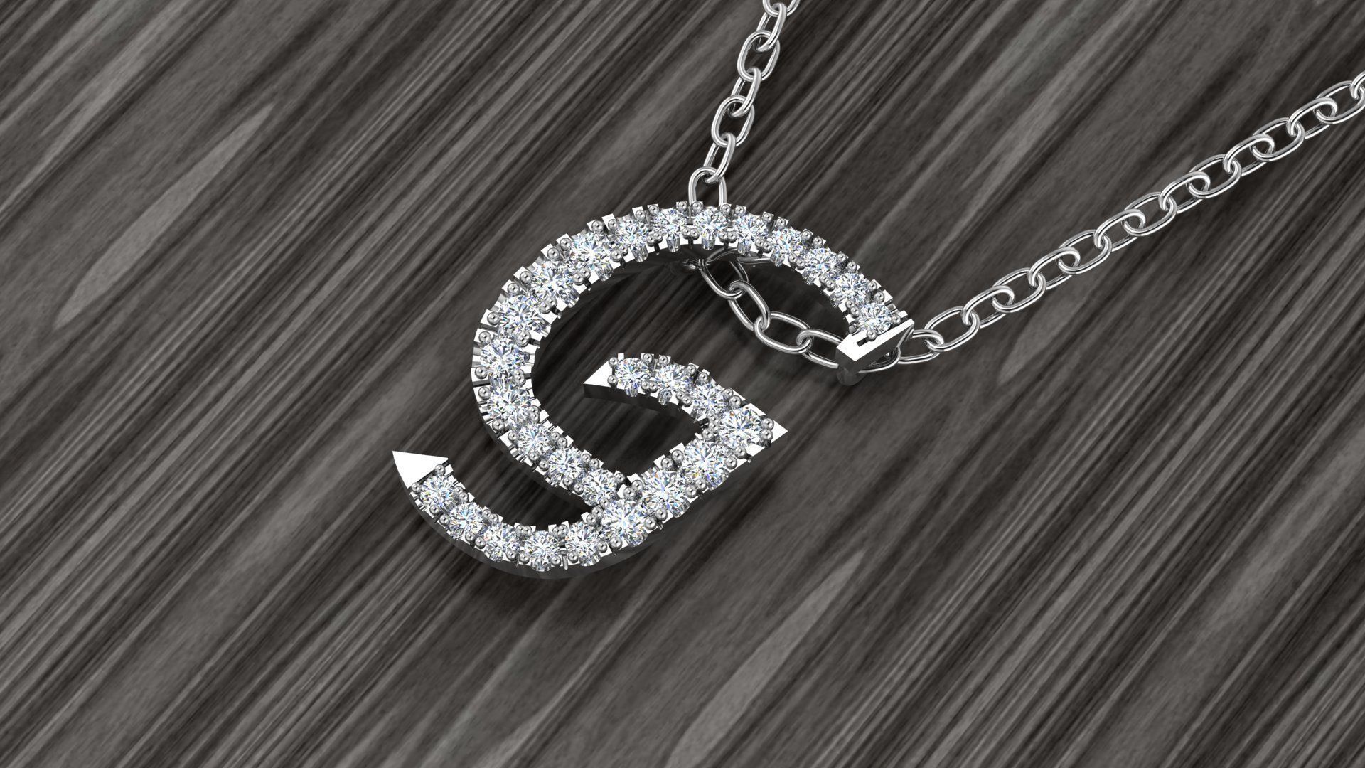Jewelry Alphabet Pendant G 3D print model_2