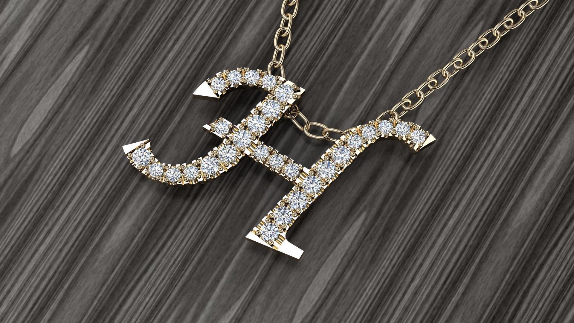 Jewelry Alphabet Pendant H 3D print model_14