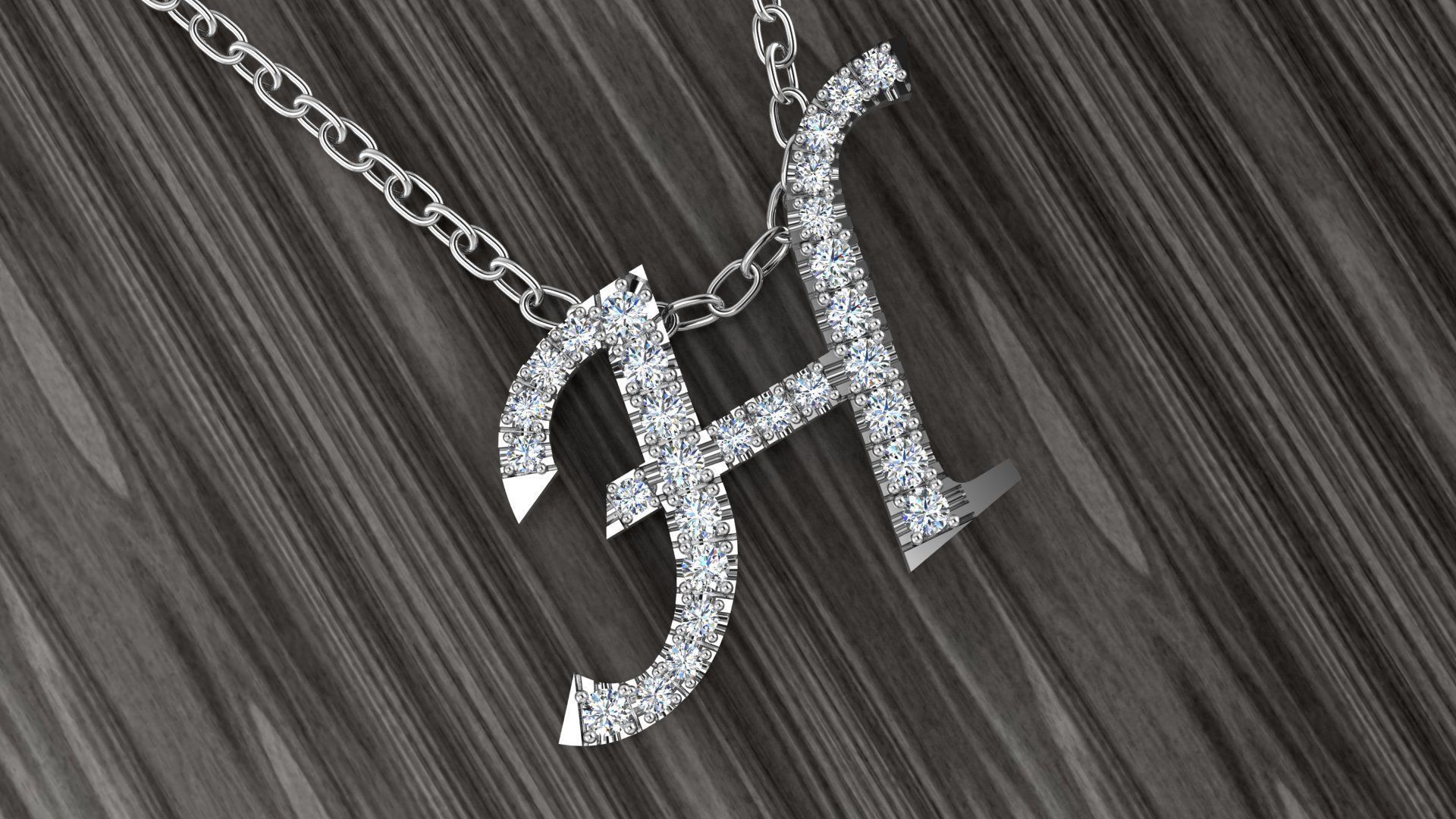 Jewelry Alphabet Pendant H 3D print model_9