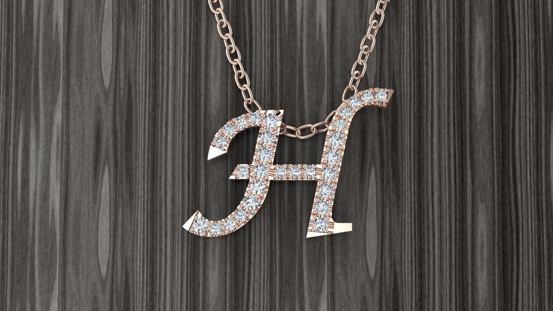 Jewelry Alphabet Pendant H 3D print model_2