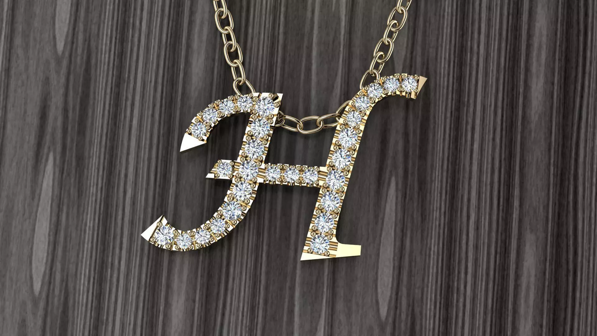 Jewelry Alphabet Pendant H 3D print model_0