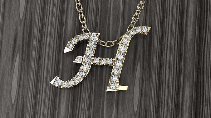 Jewelry Alphabet Pendant H 3D print model