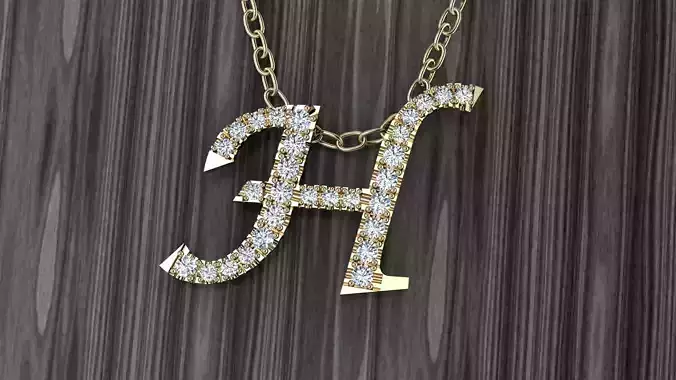 Jewelry Alphabet Pendant H 3D print model