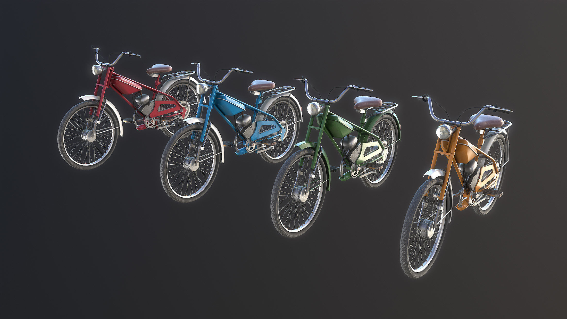 ZIF-77 Moped Low-poly Low-poly 3D model_6