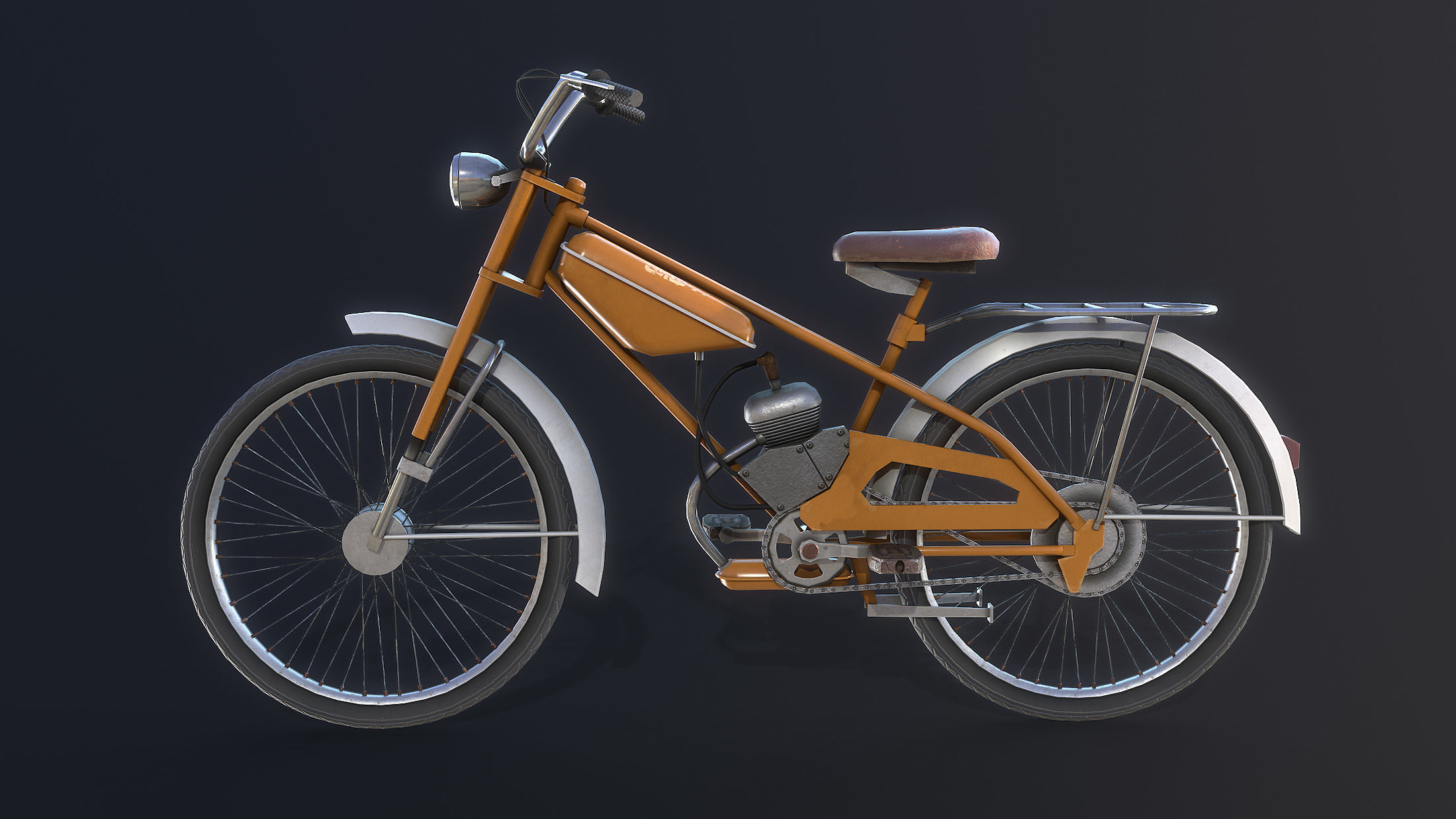 ZIF-77 Moped Low-poly Low-poly 3D model_2