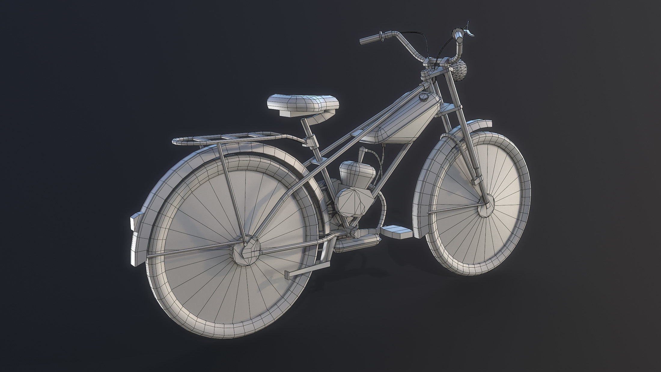 ZIF-77 Moped Low-poly Low-poly 3D model_8