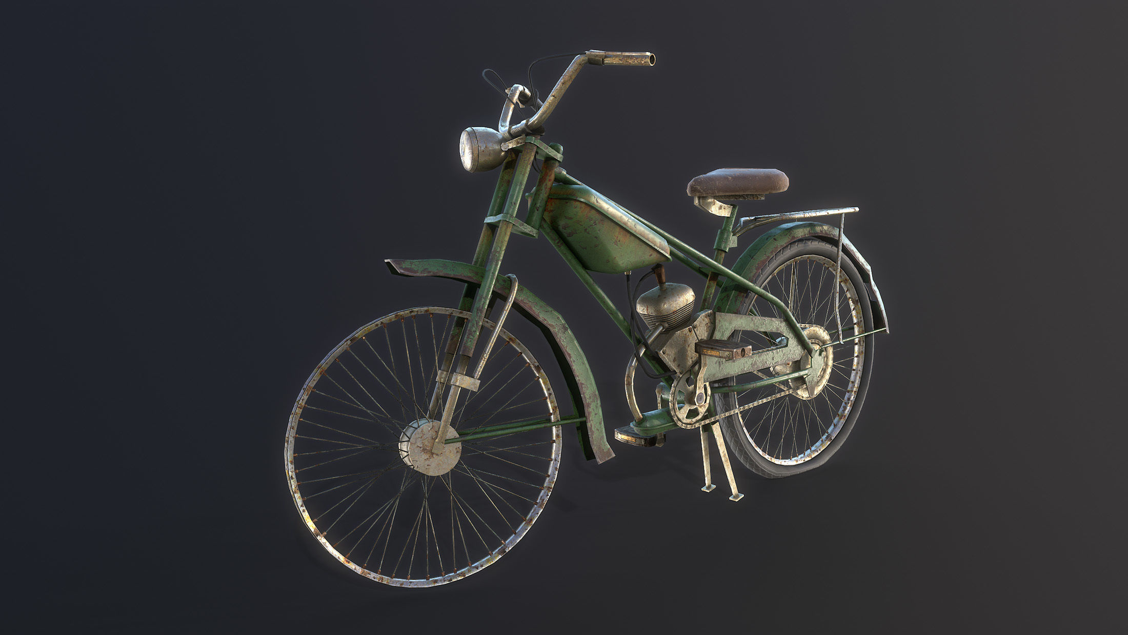 ZIF-77 Moped Low-poly Low-poly 3D model_9