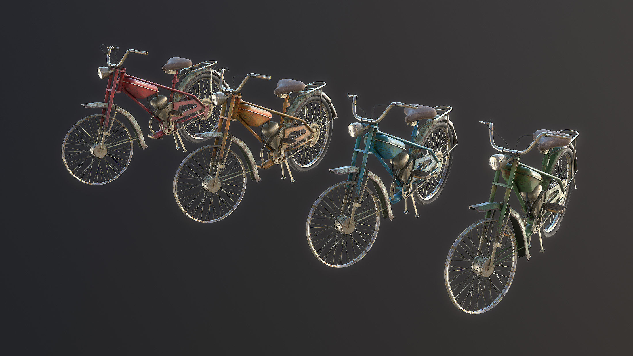 ZIF-77 Moped Low-poly Low-poly 3D model_13