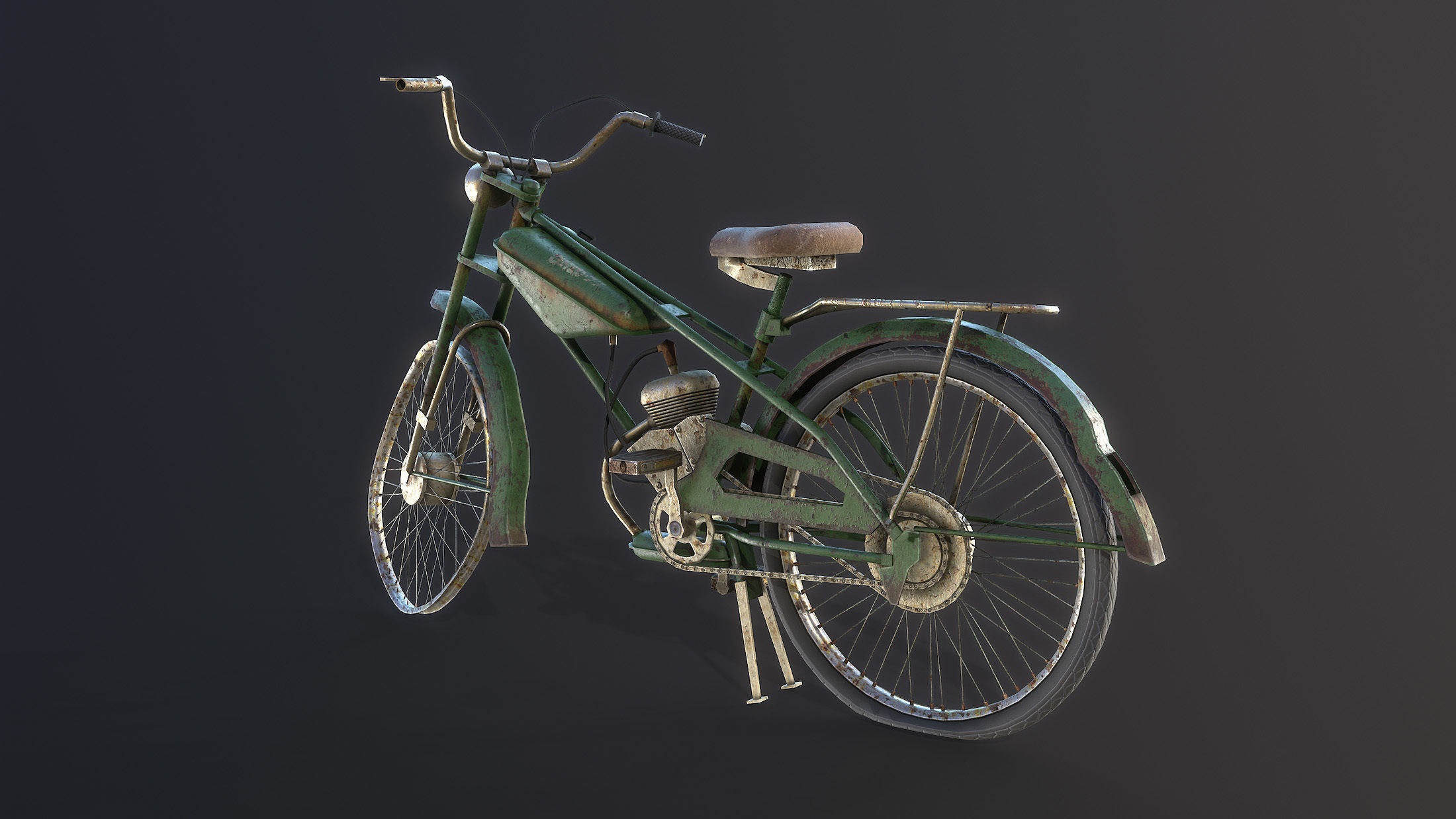 ZIF-77 Moped Low-poly Low-poly 3D model_10