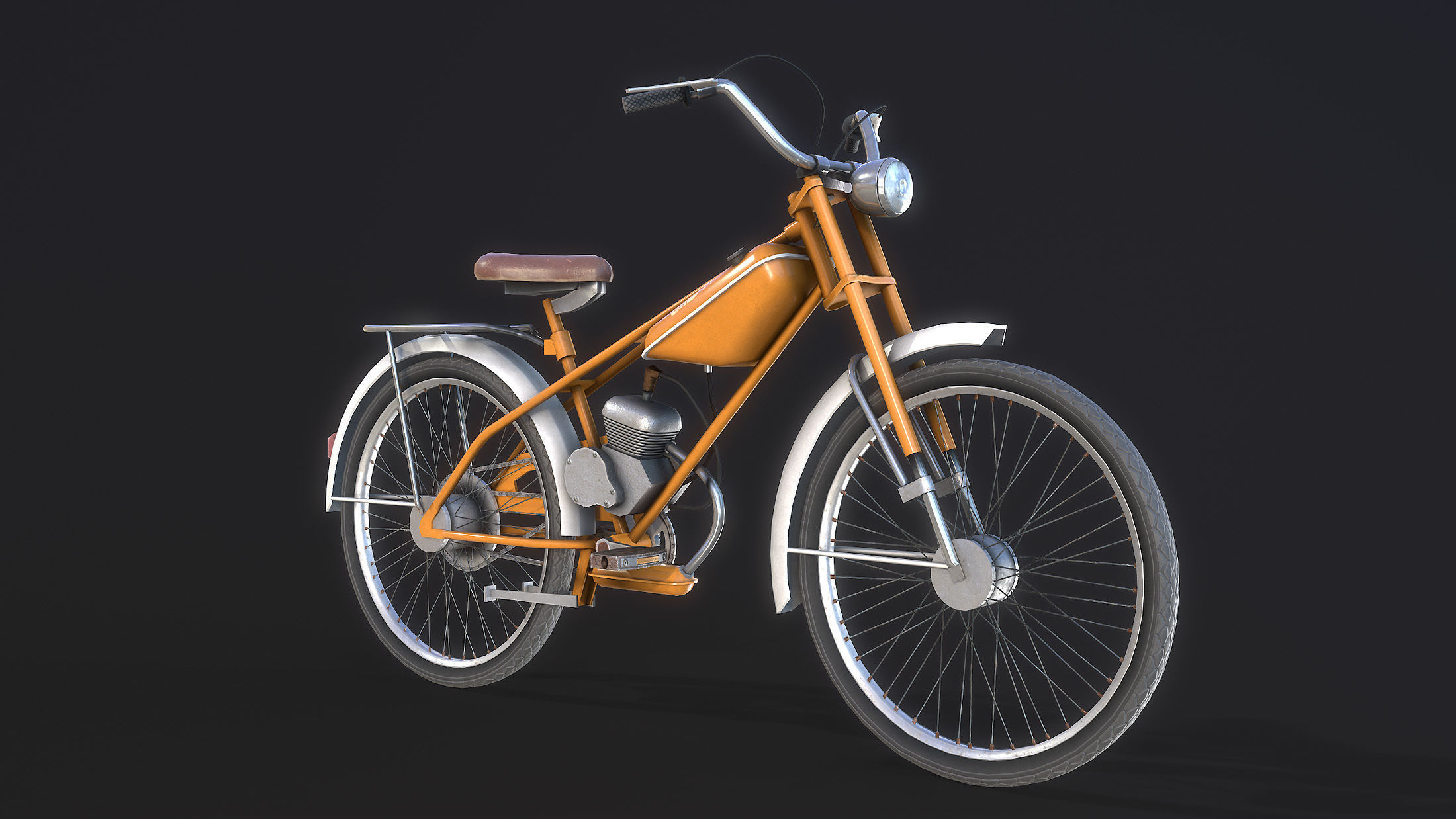 ZIF-77 Moped Low-poly Low-poly 3D model_5