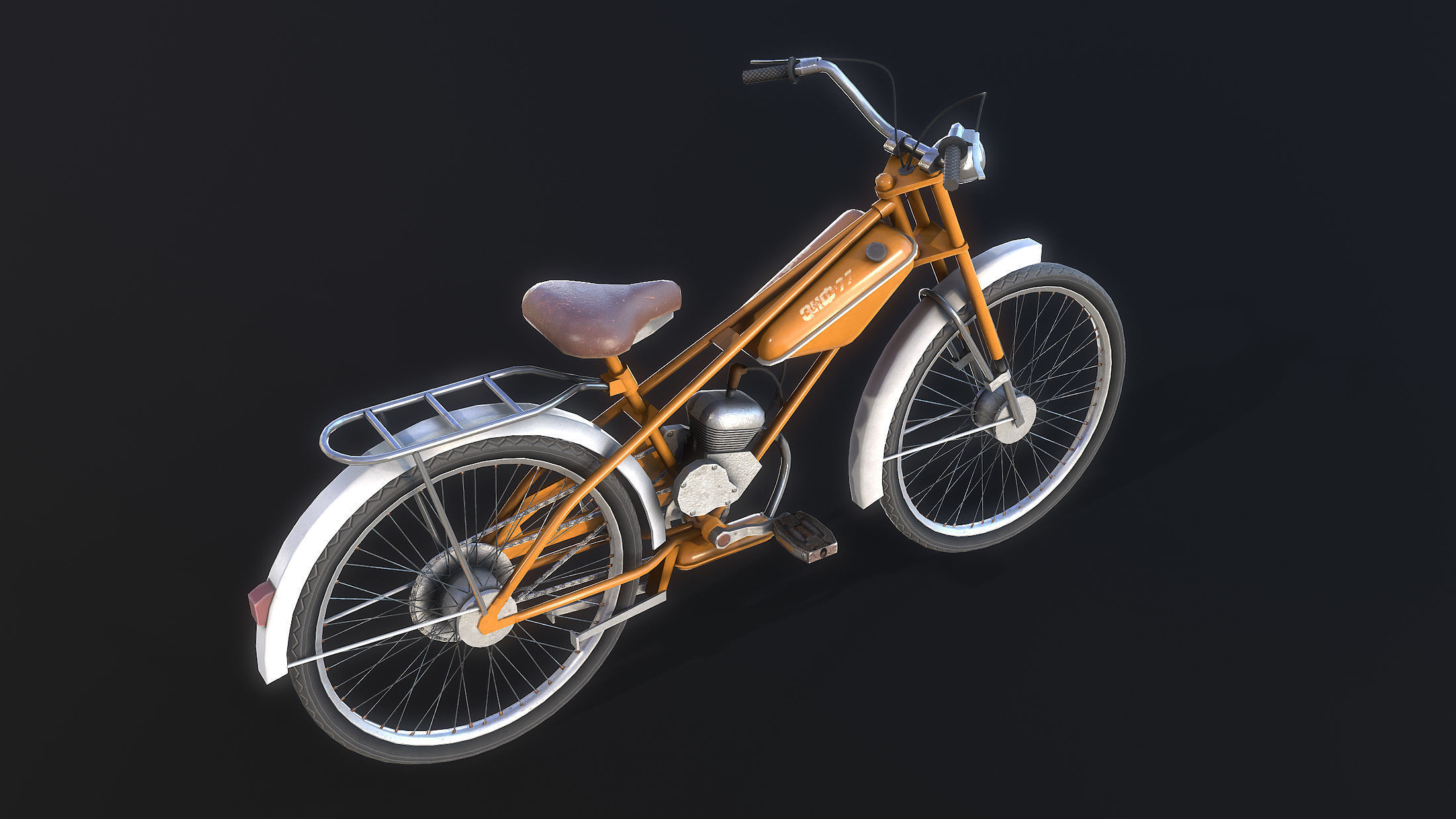 ZIF-77 Moped Low-poly Low-poly 3D model_4