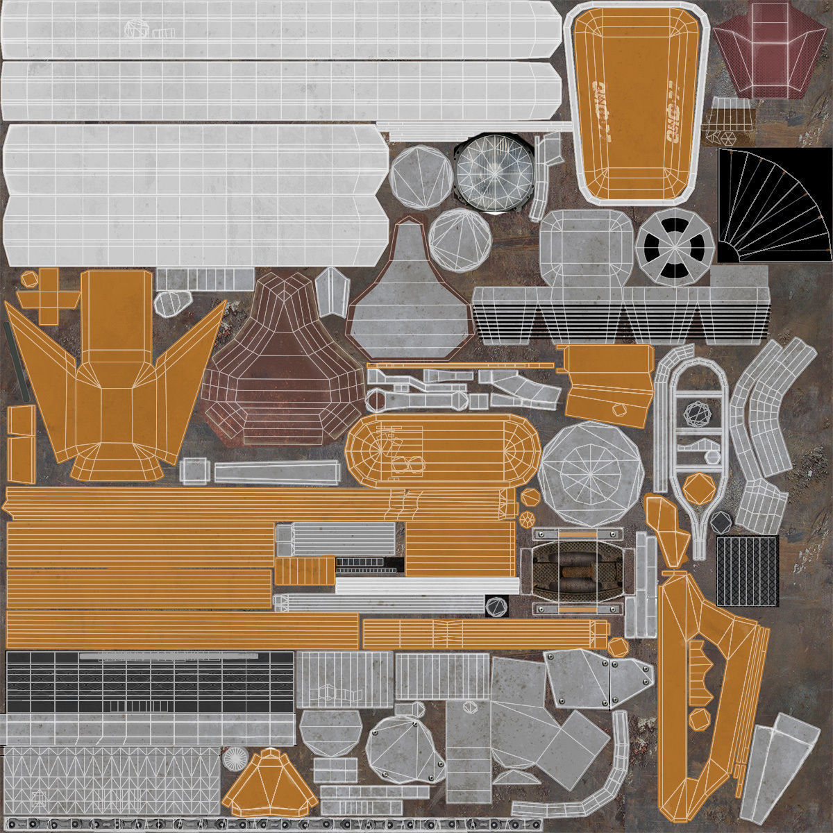 ZIF-77 Moped Low-poly Low-poly 3D model_17