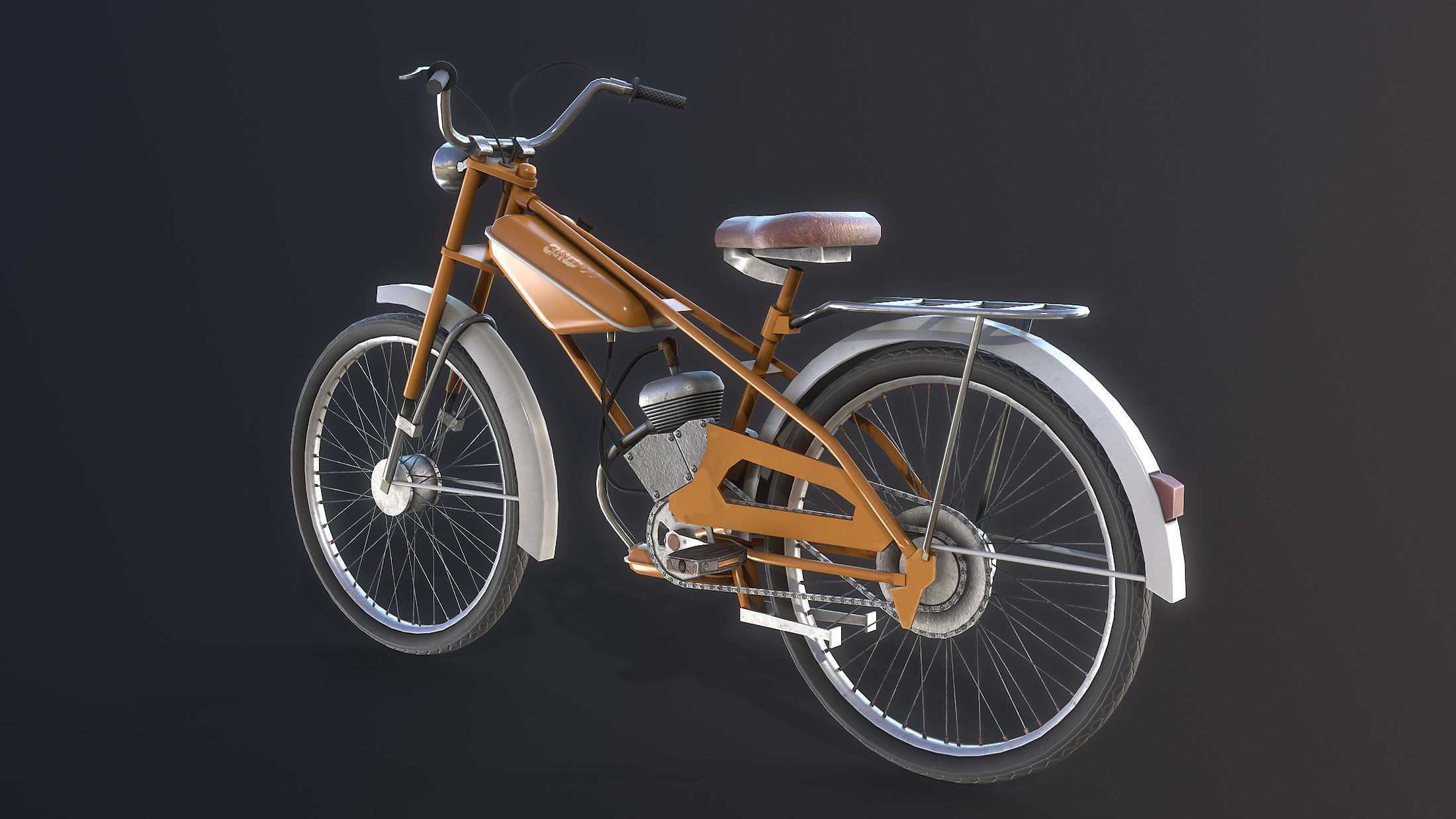 ZIF-77 Moped Low-poly Low-poly 3D model_3