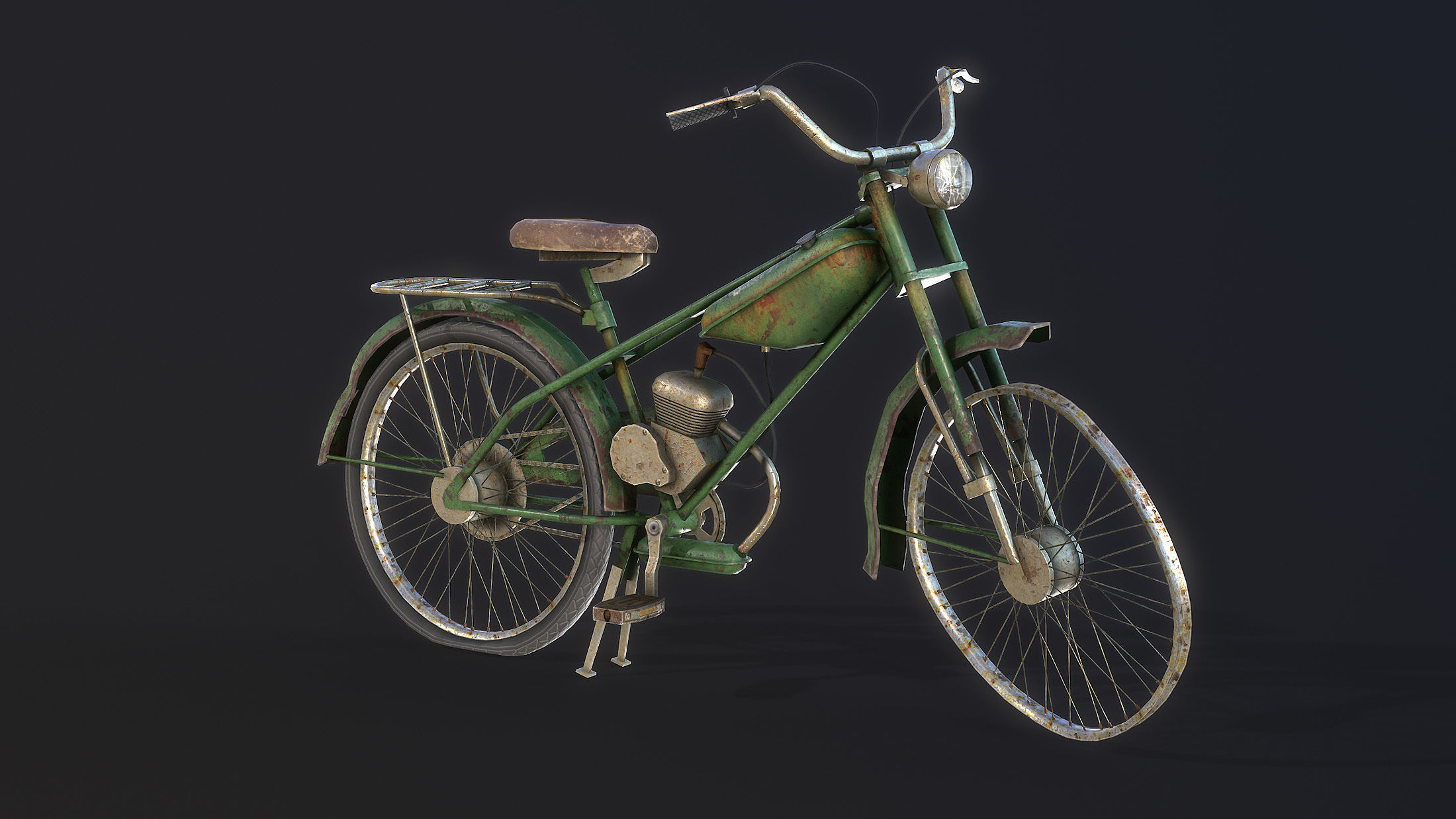 ZIF-77 Moped Low-poly Low-poly 3D model_12