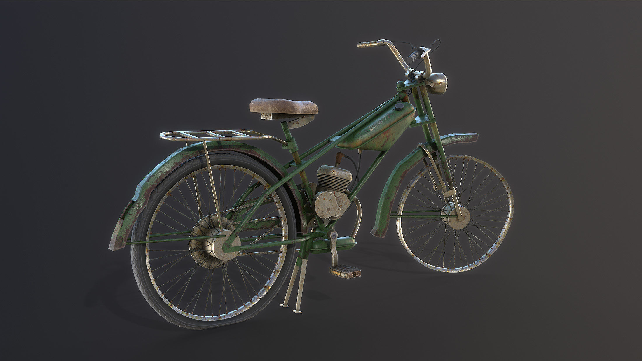 ZIF-77 Moped Low-poly Low-poly 3D model_11