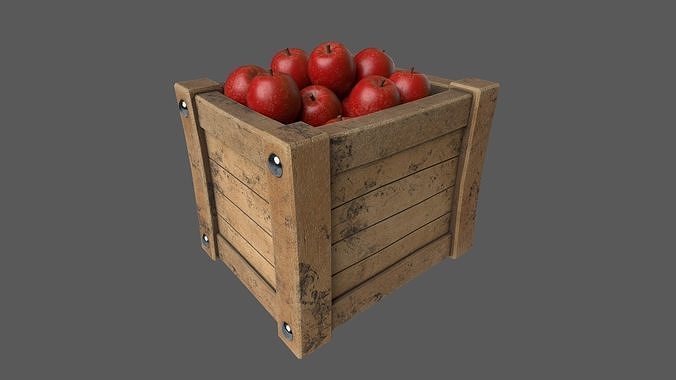Stylized Medieval Market Tent and Food Crates Low-poly 3D model 6