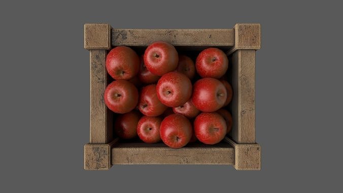 Stylized Medieval Market Tent and Food Crates Low-poly 3D model 4