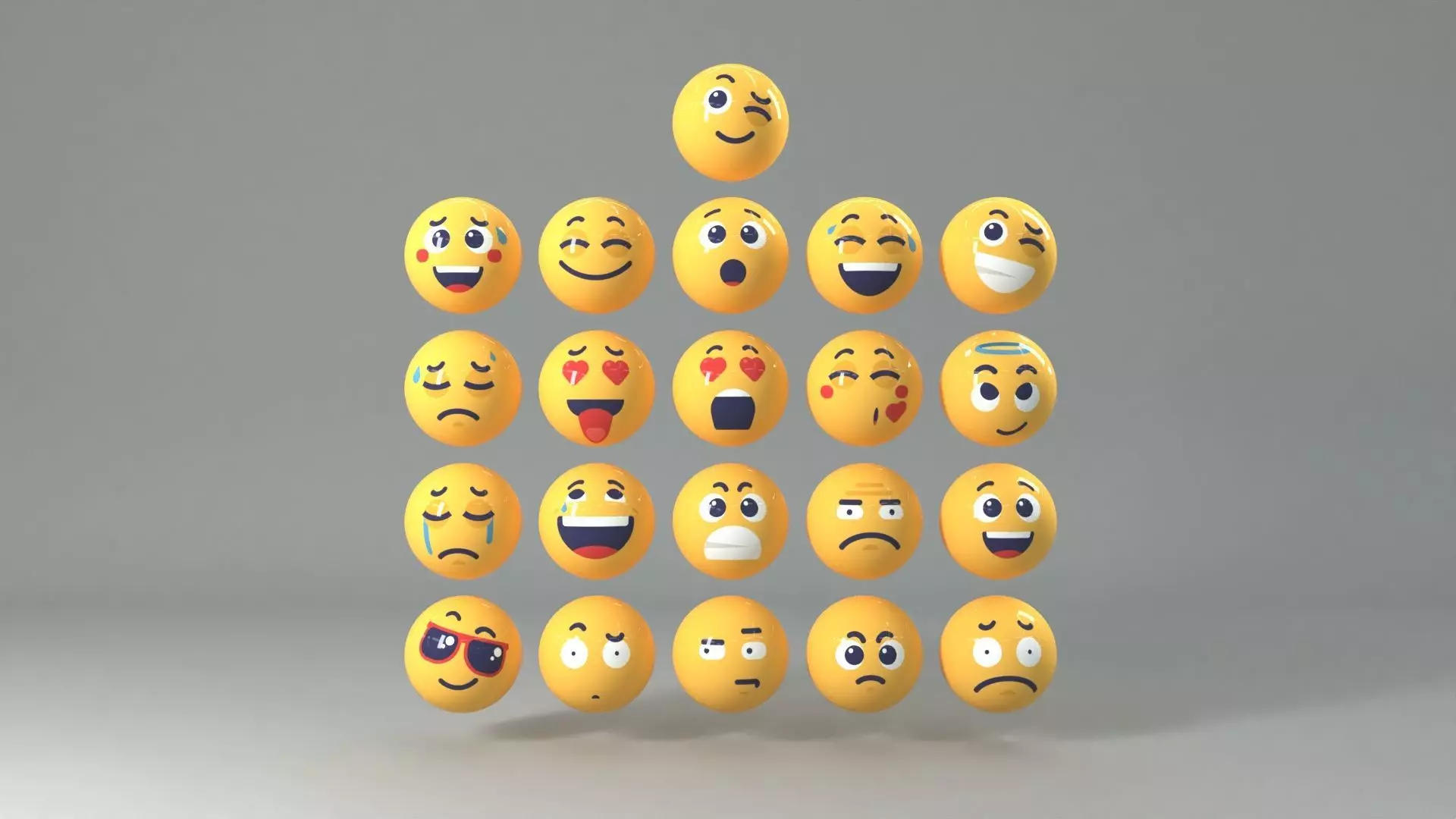 21 Social Media Emoji - 3D model 3D model_0