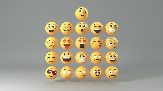 21 Social Media Emoji - 3D model 3D model
