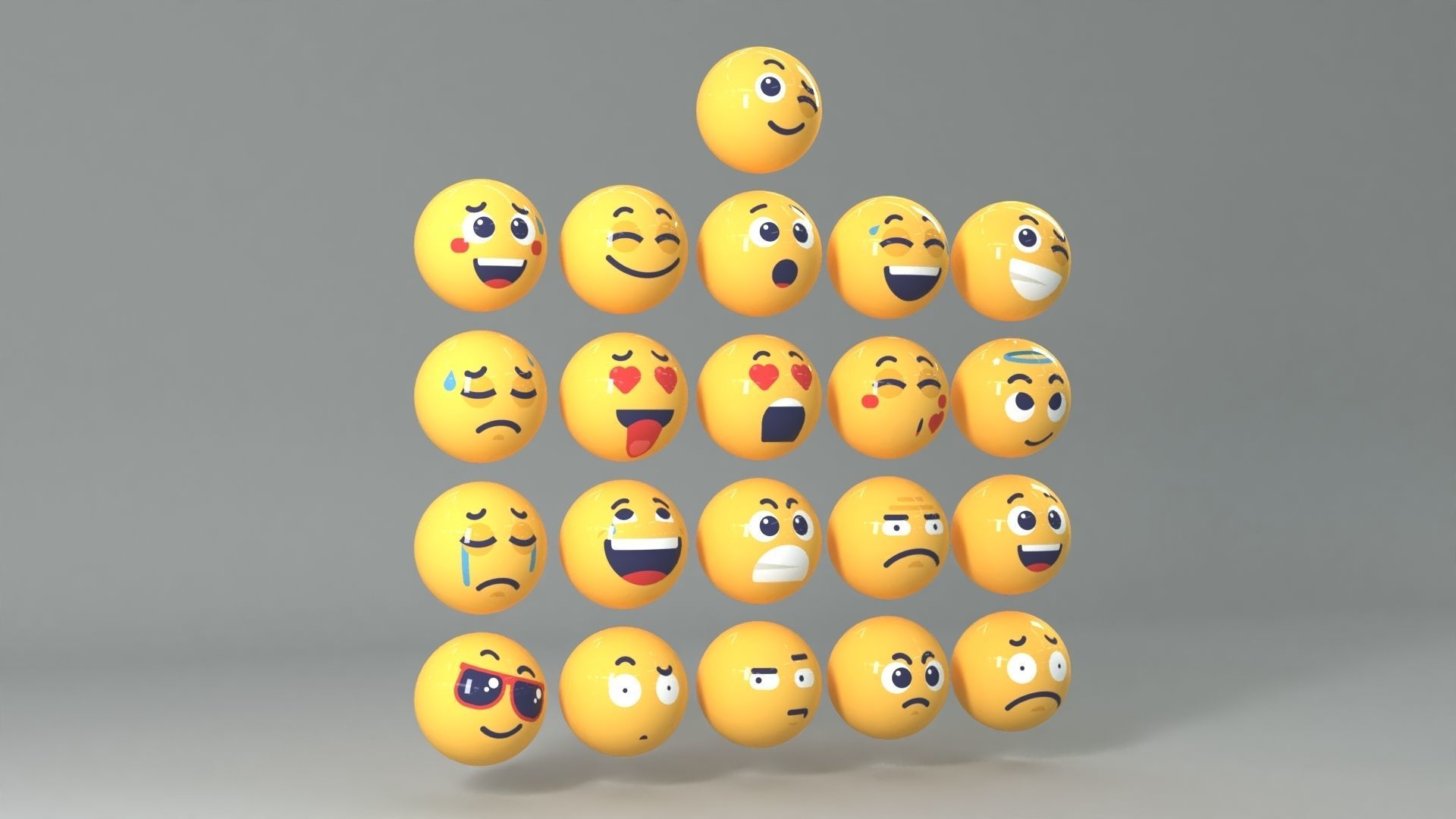 21 Social Media Emoji - 3D model 3D model_1