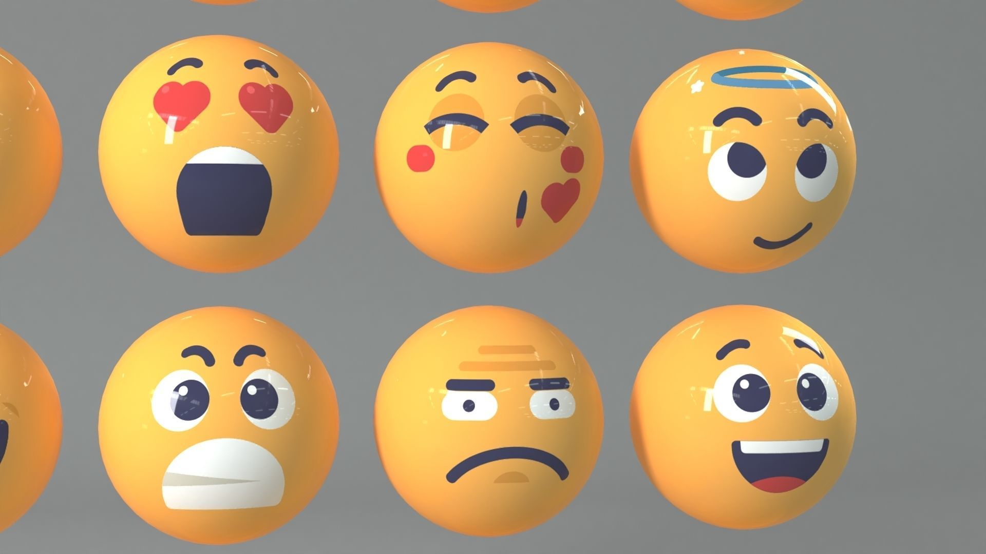 21 Social Media Emoji - 3D model 3D model_4