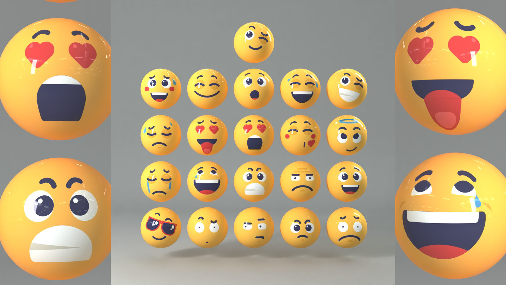 21 Social Media Emoji - 3D model 3D model_9