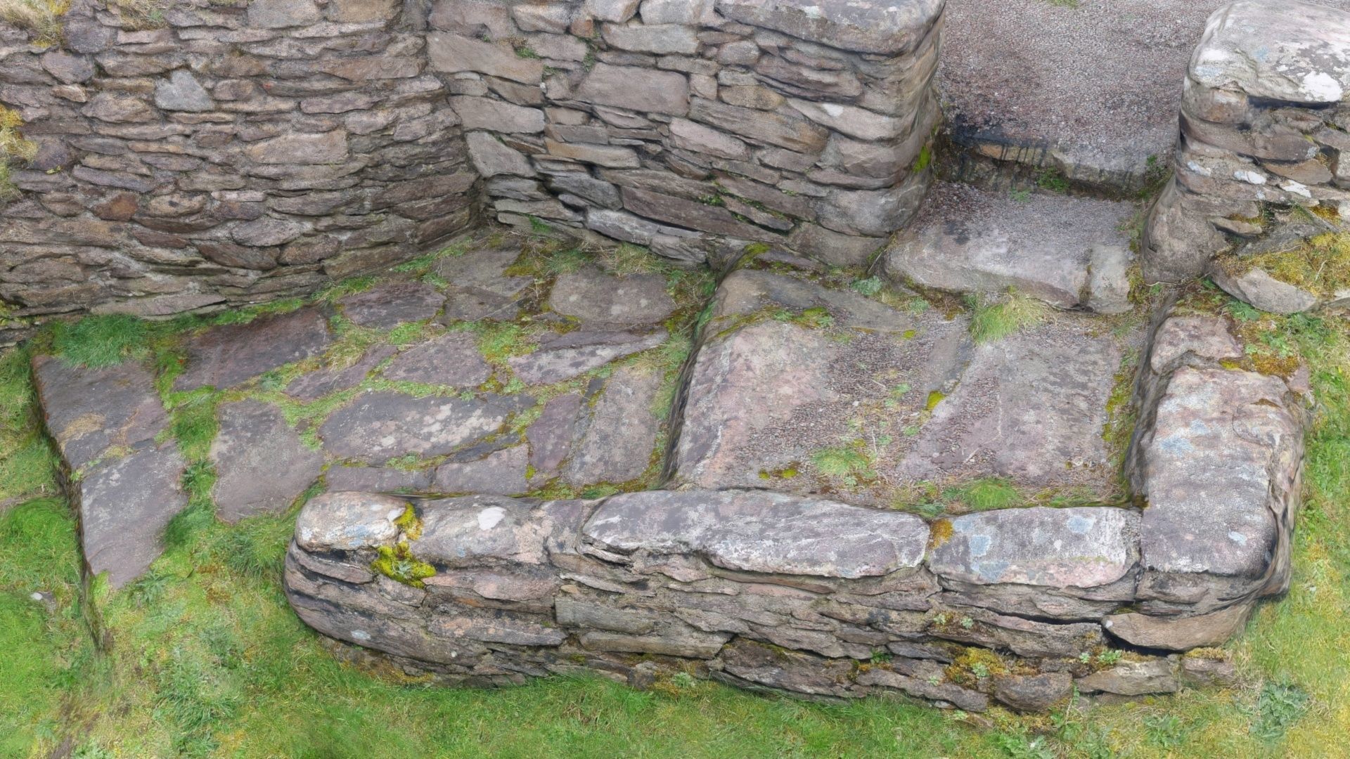 Stone steps Low-poly 3D model_3