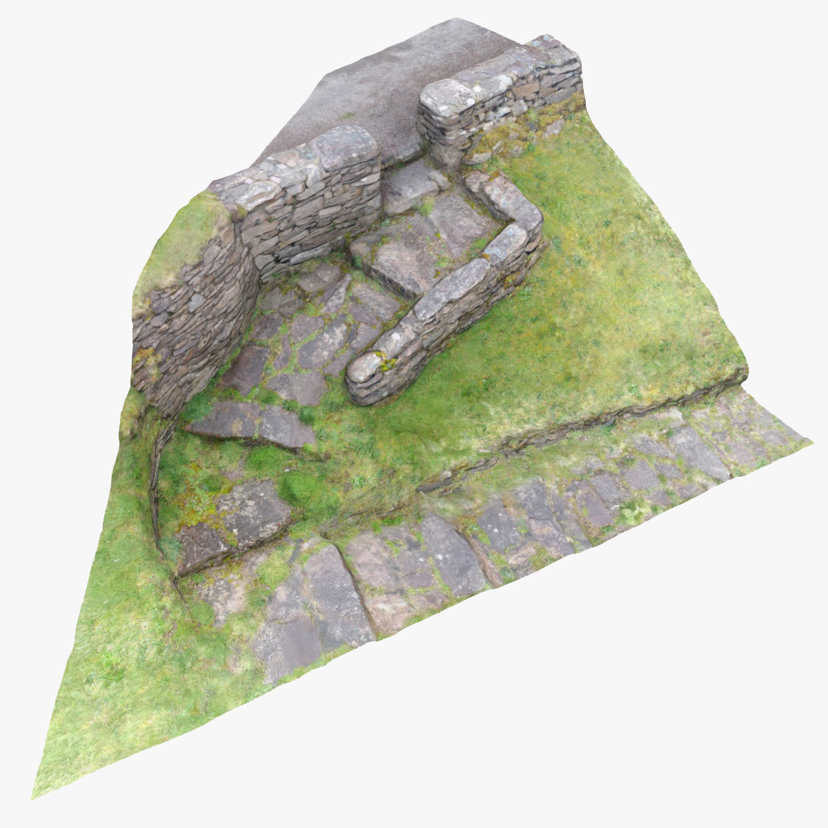 Stone steps Low-poly 3D model_7