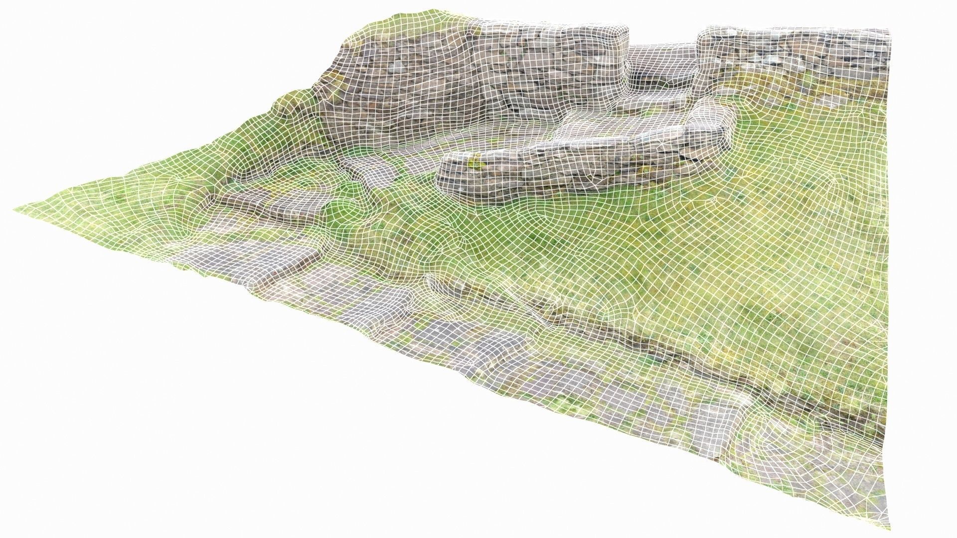 Stone steps Low-poly 3D model_8