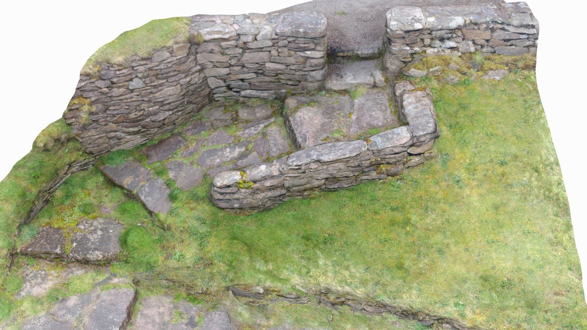 Stone steps Low-poly 3D model_2