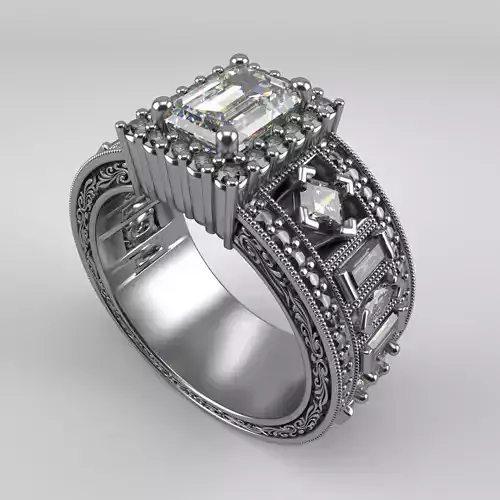  solitaire wedding engagement women ring 3dm stl render 3D Model