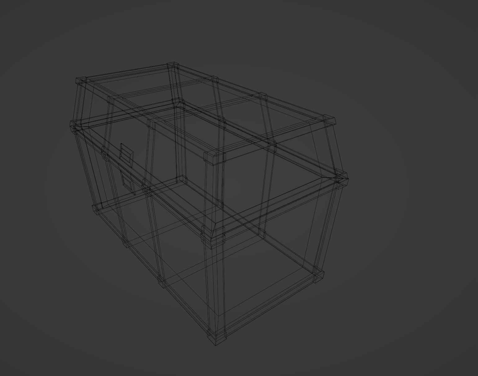 Old Wood Chest Low-poly 3D model_13
