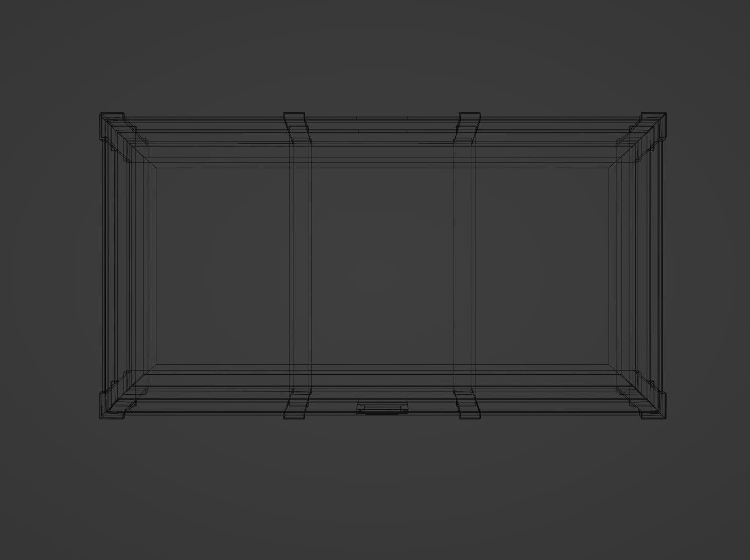 Old Wood Chest Low-poly 3D model_12