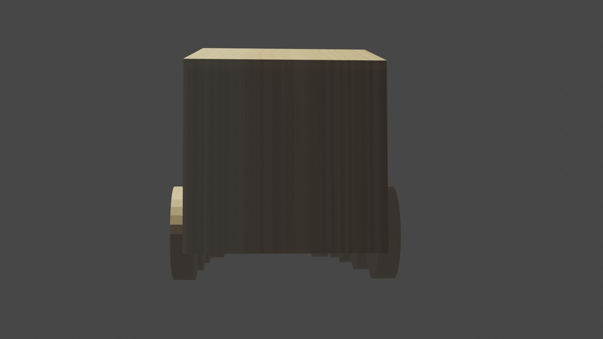 Wooden train low-poly 3D model_3