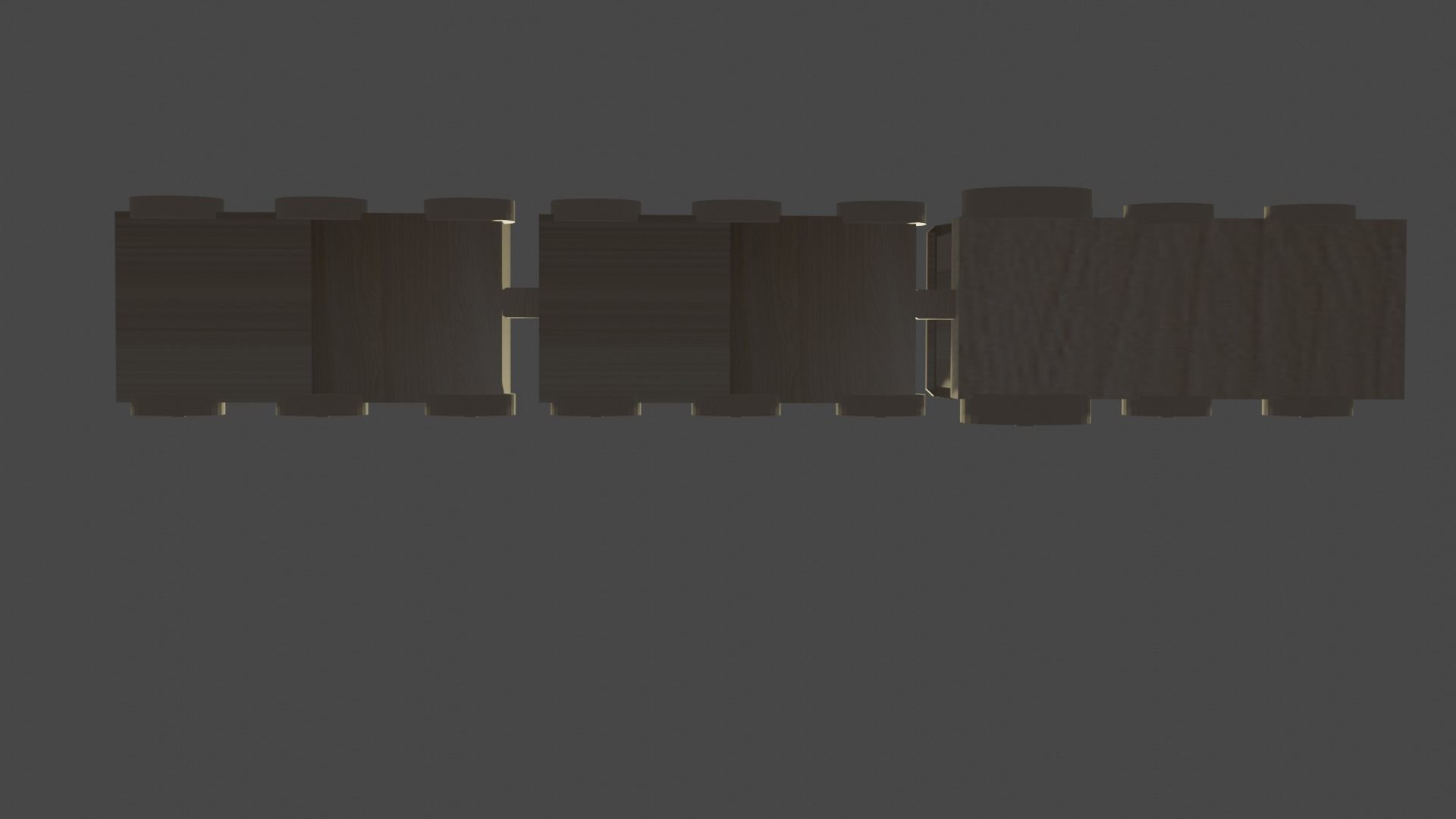 Wooden train low-poly 3D model_4