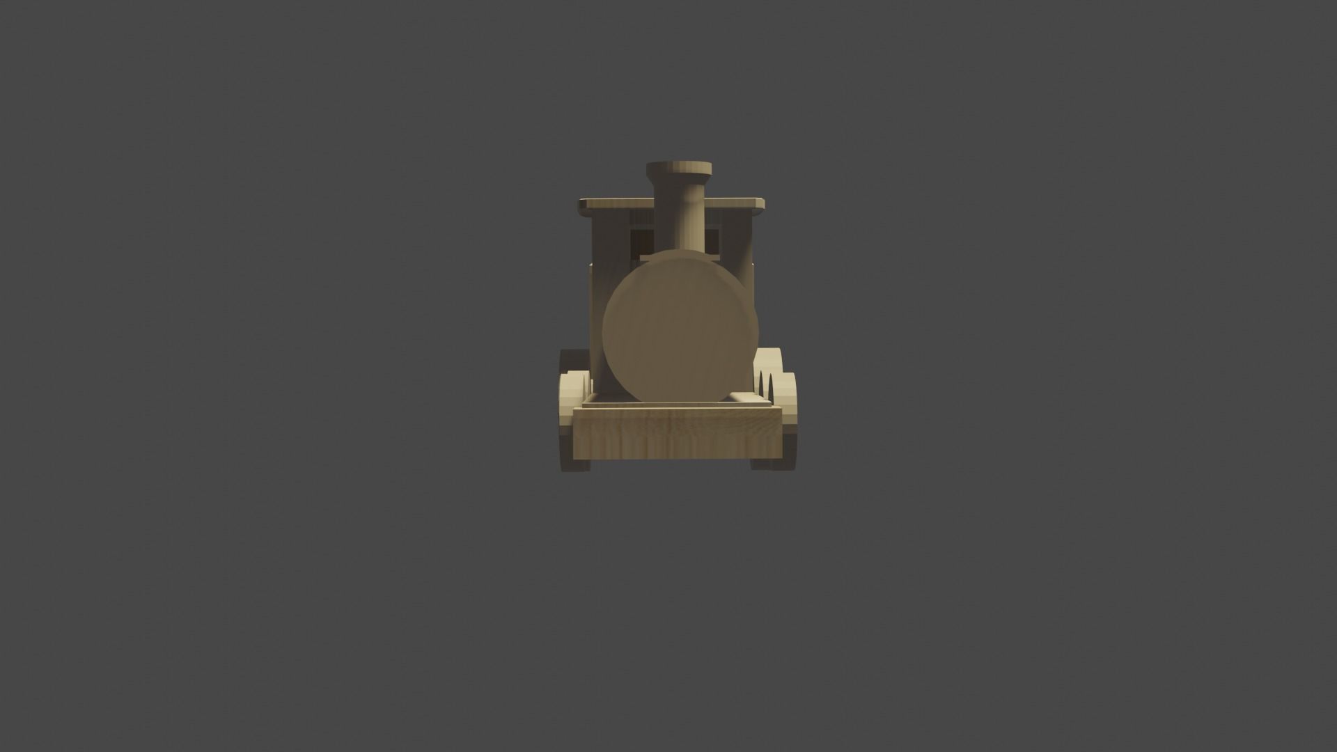 Wooden train low-poly 3D model_1