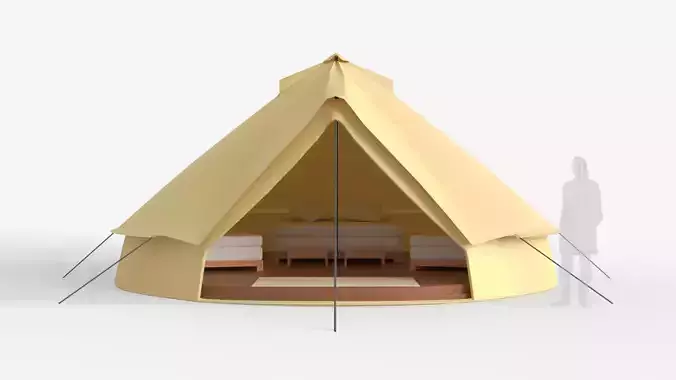Large Bell Tent 6x6 Meters 3D model