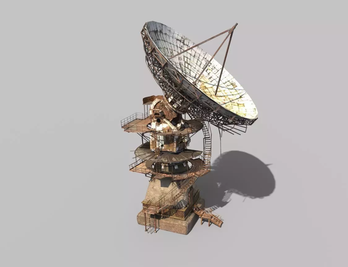Abandoned Radar Station-Satellite Dish 3D model_0