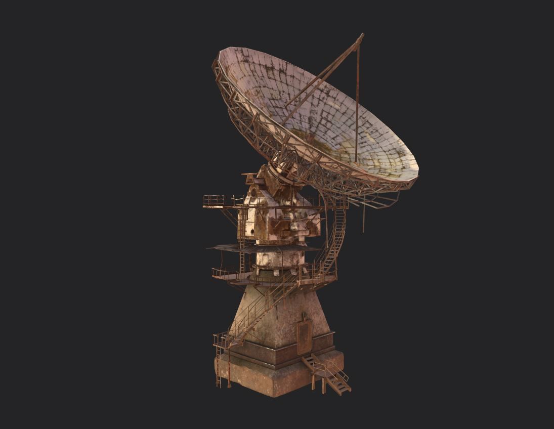 Abandoned Radar Station-Satellite Dish 3D model_5