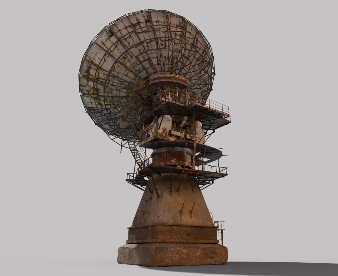 Abandoned Radar Station-Satellite Dish 3D model_10