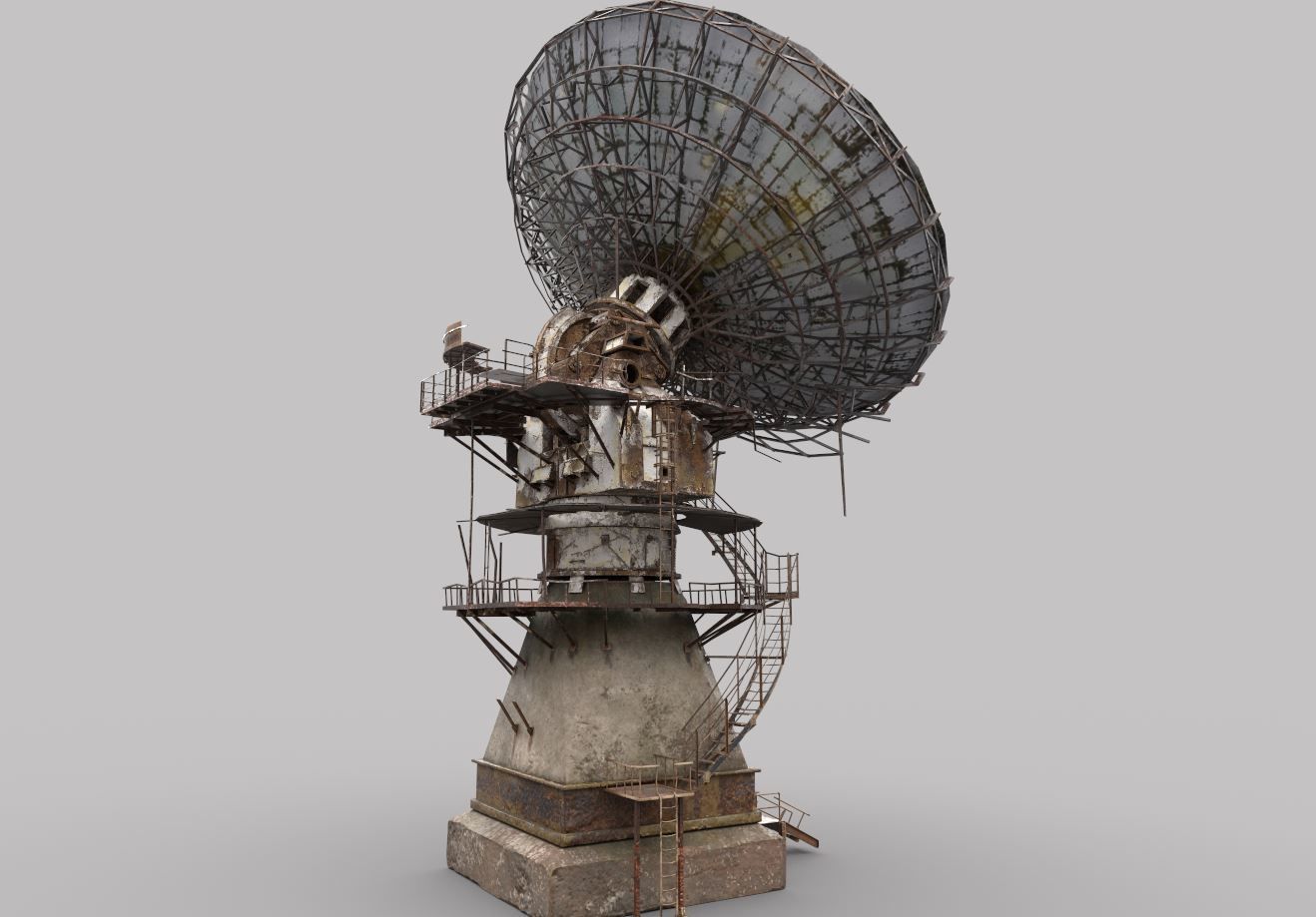 Abandoned Radar Station-Satellite Dish 3D model_1