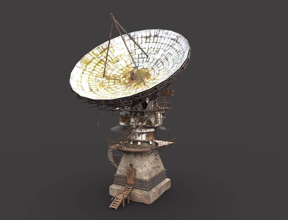 Abandoned Radar Station-Satellite Dish 3D model_11