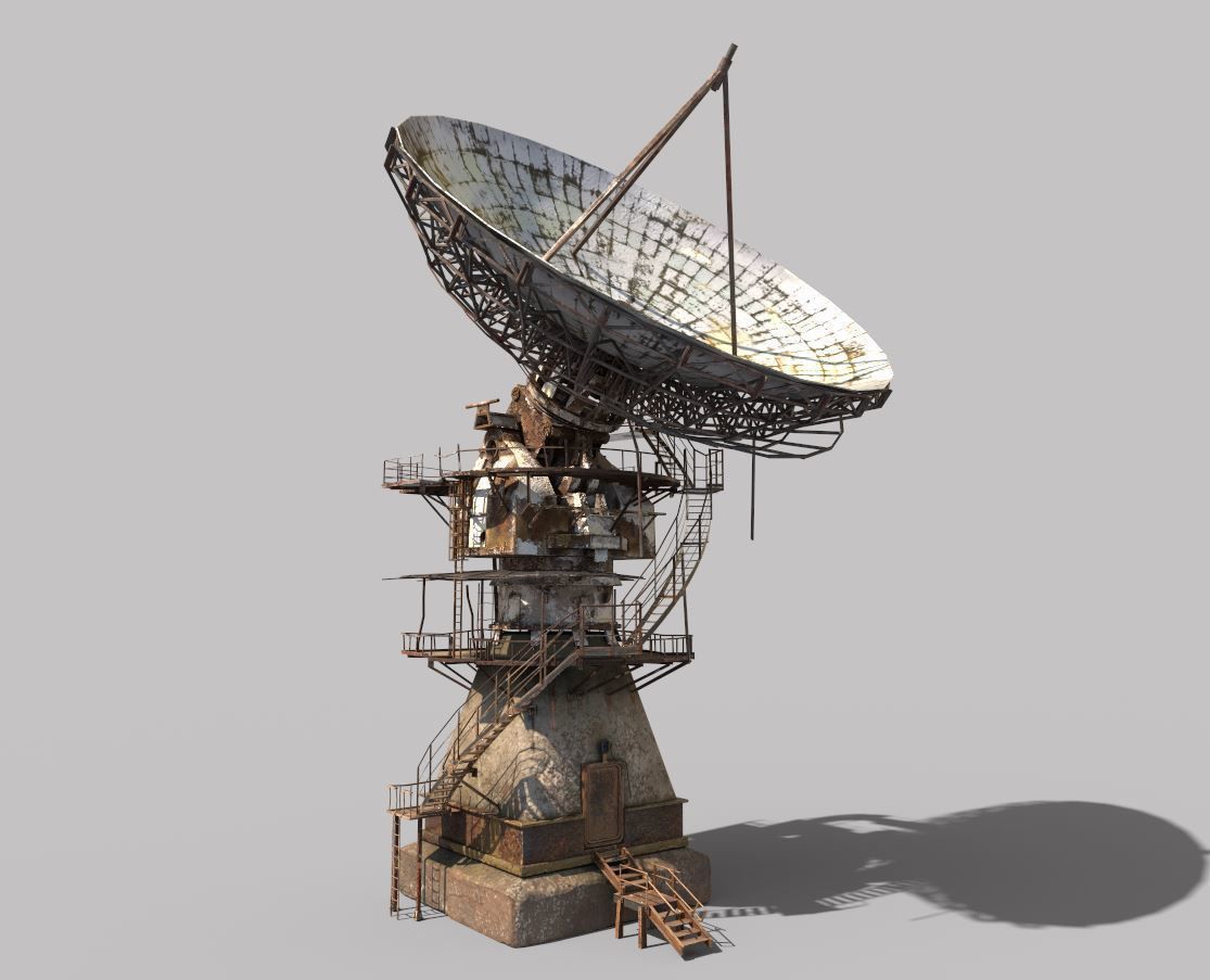 Abandoned Radar Station-Satellite Dish 3D model_3