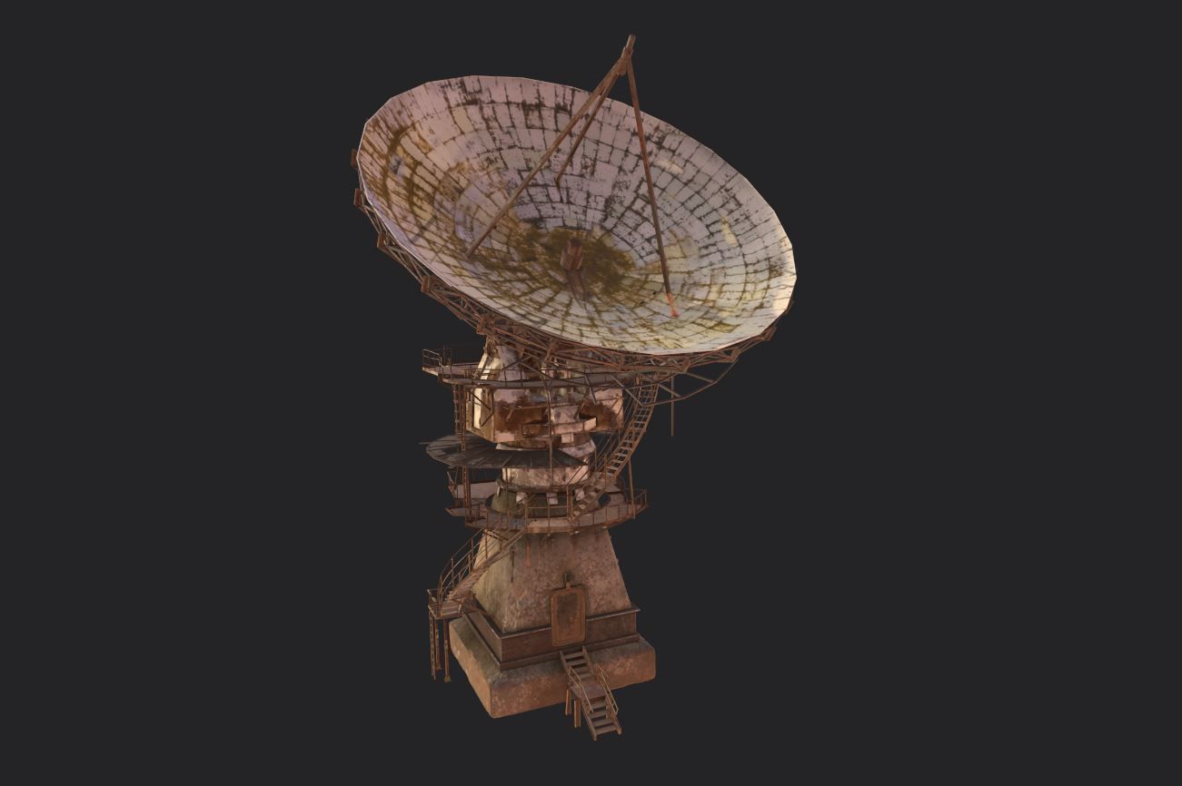 Abandoned Radar Station-Satellite Dish 3D model_6