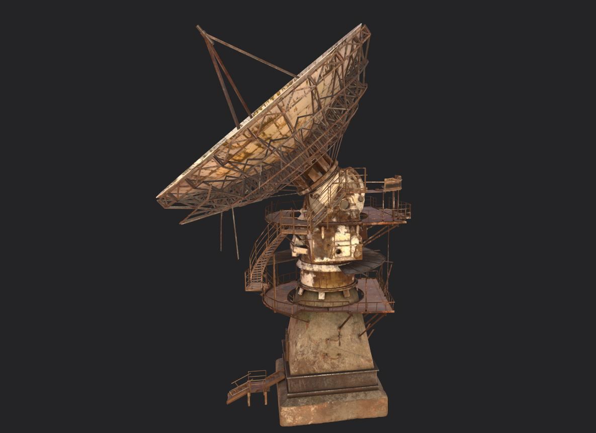Abandoned Radar Station-Satellite Dish 3D model_8