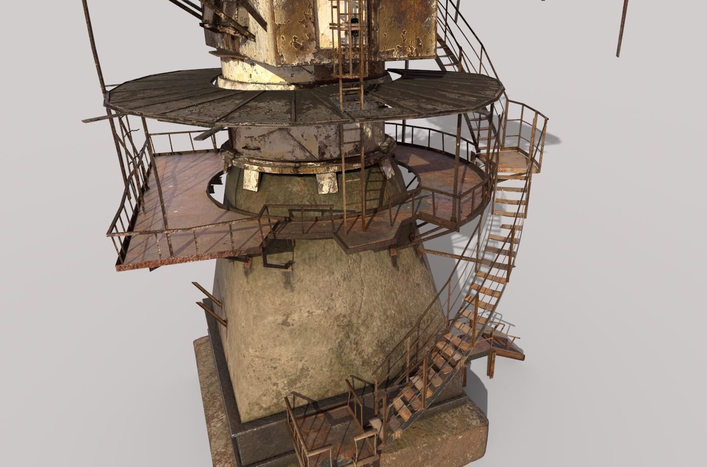 Abandoned Radar Station-Satellite Dish 3D model_4
