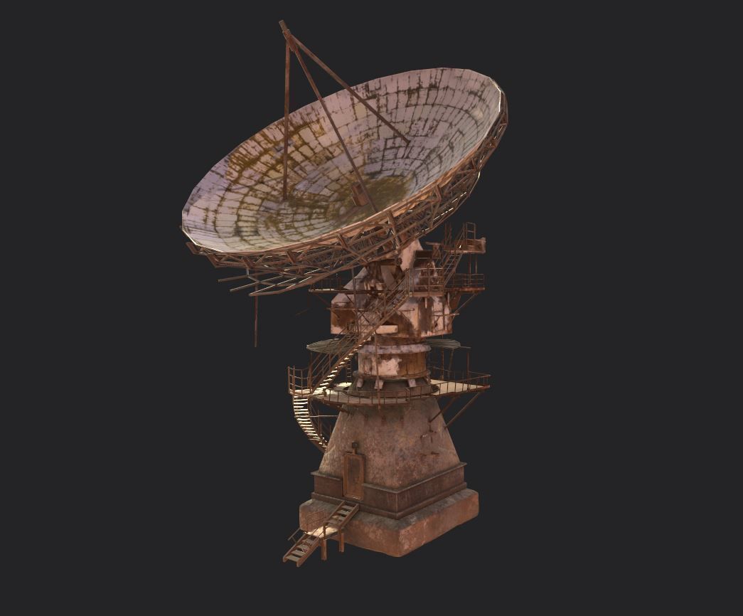 Abandoned Radar Station-Satellite Dish 3D model_7