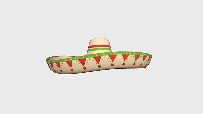 Mexican Hat 01 Sombrero - Character Design Fashion Low-poly 3D model