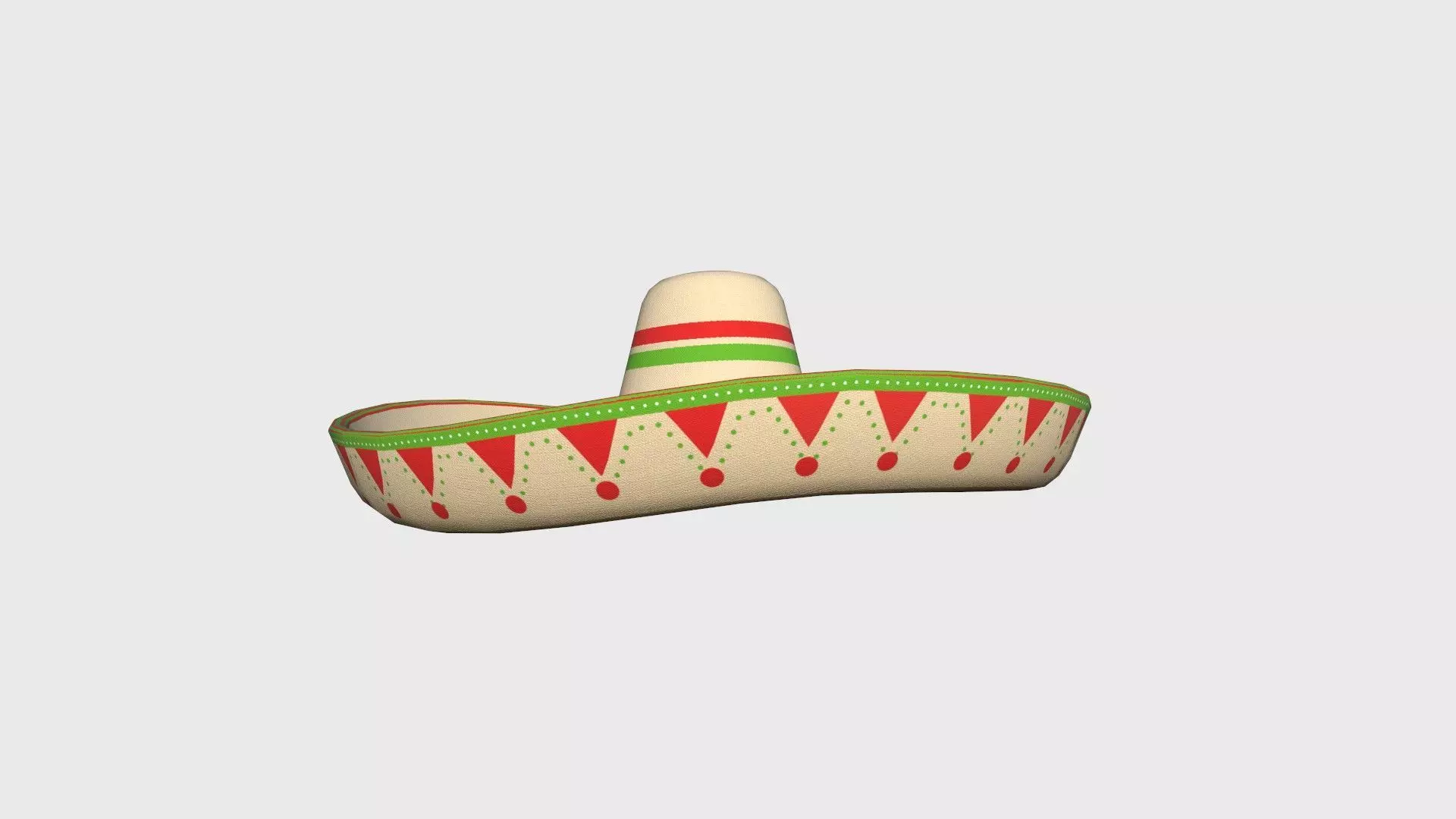 Mexican Hat 01 Sombrero - Character Design Fashion Low-poly 3D model